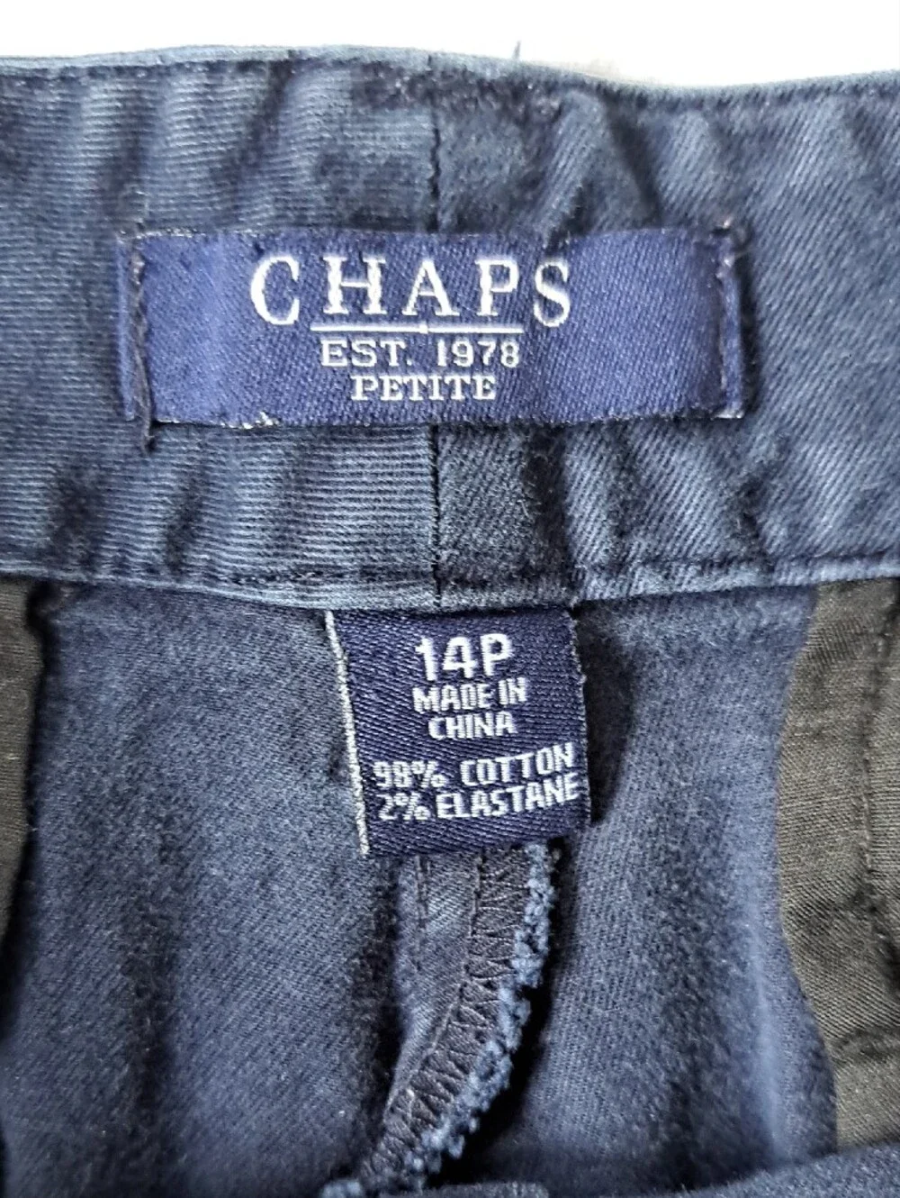 Chaps Womens Dark Navy Blue Bermuda Shorts 14 Petite Classic Tailored Chic